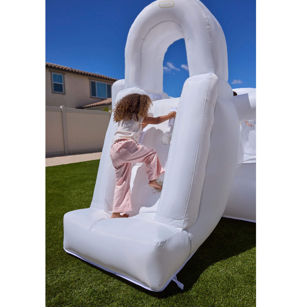 Cloud Collection™ Jump 'n Double Slide Bouncer – White